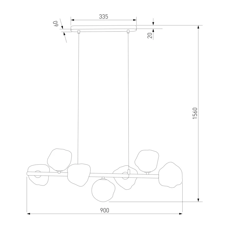 Подвесной светильник со стеклянными плафонами 11109 Lava Sabia TK Lighting 3