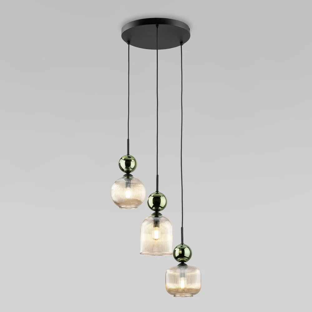 Подвесной светильник со стеклянными плафонами 11148 Sophia Green Cognac TK Lighting