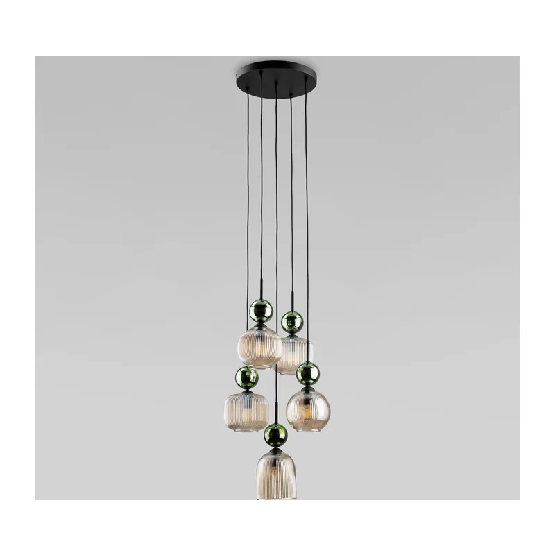 Подвесной светильник со стеклянными плафонами 11149 Sophia Green Cognac TK Lighting