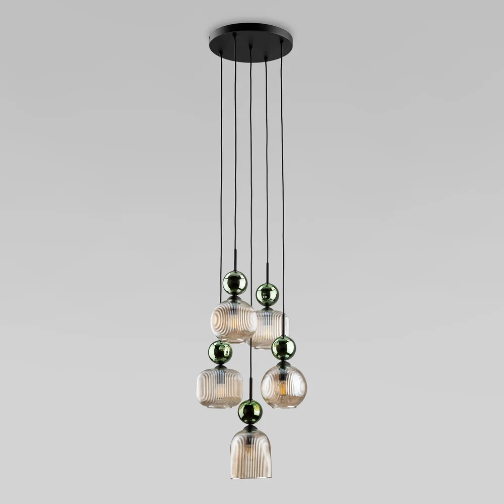 Подвесной светильник со стеклянными плафонами 11149 Sophia Green Cognac TK Lighting