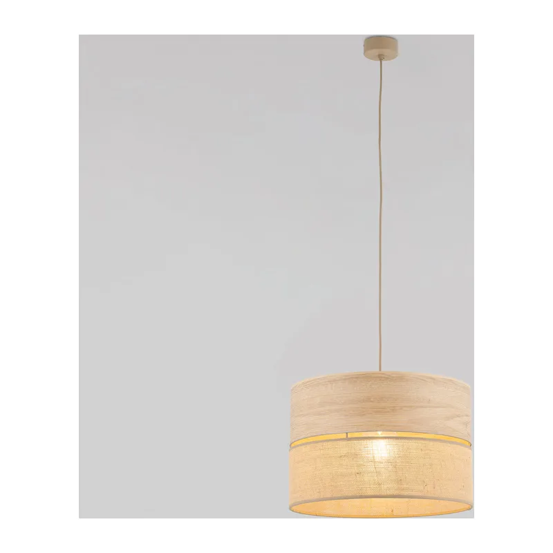 Подвесной светильник с плафоном из натурального дерева и джута 11786 TK Lighting