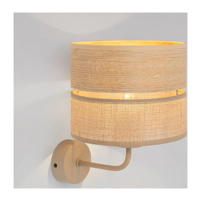 Настенный светильник с плафоном из натурального дерева и ткани 11788 TK Lighting