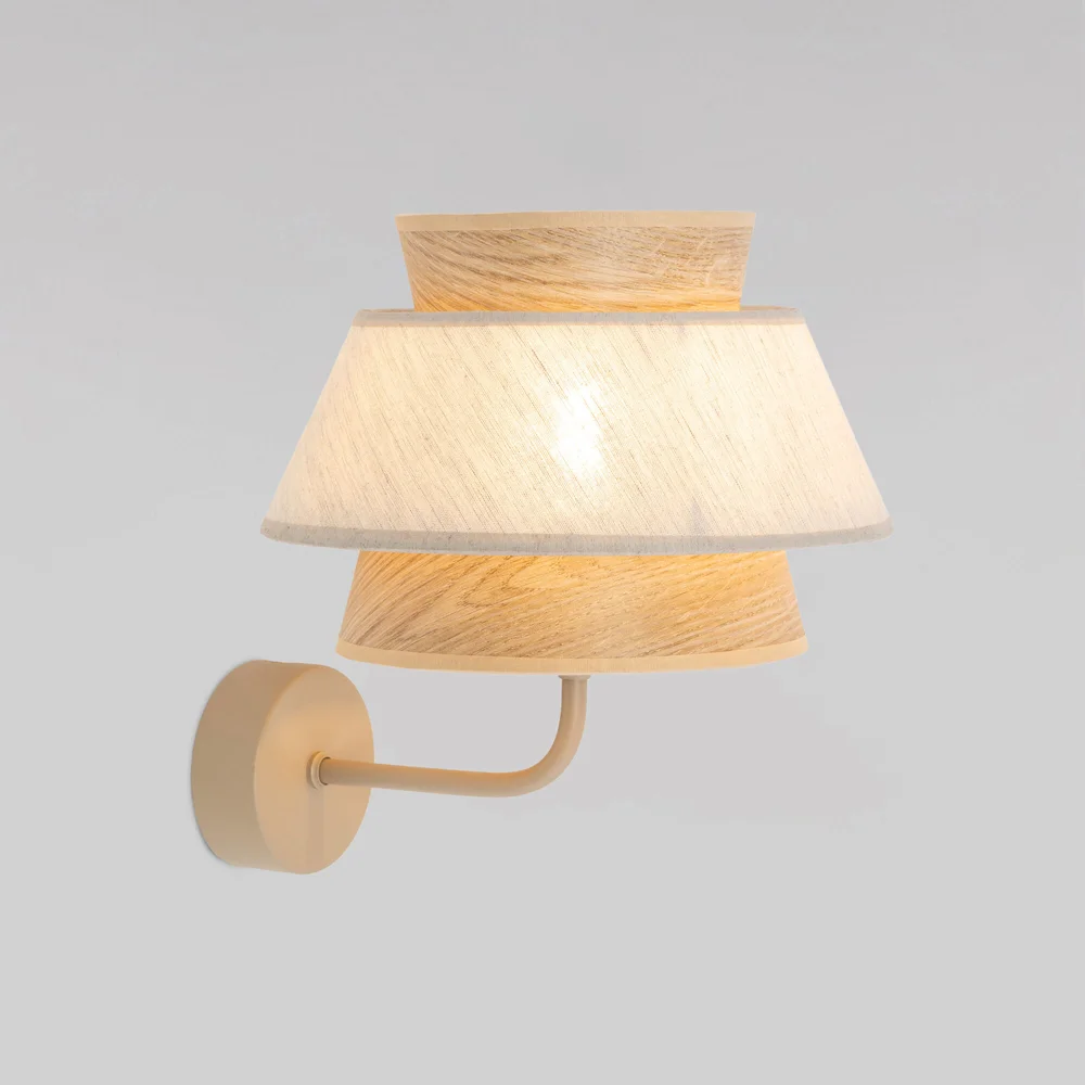 Настенный светильник с плафоном из натурального дерева и ткани 11803 TK Lighting