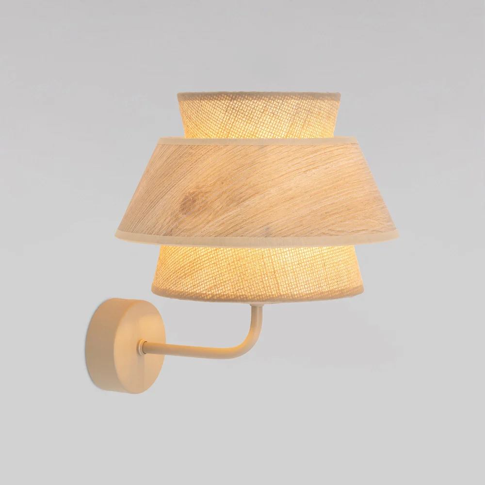Настенный светильник с плафоном из натурального дерева и ткани 11804 TK Lighting