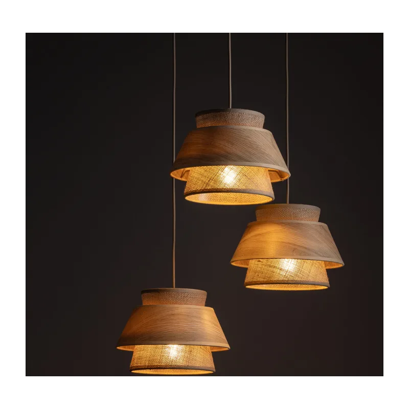 Подвесной светильник с плафоном из натурального дерева и ткани 11808 TK Lighting 4