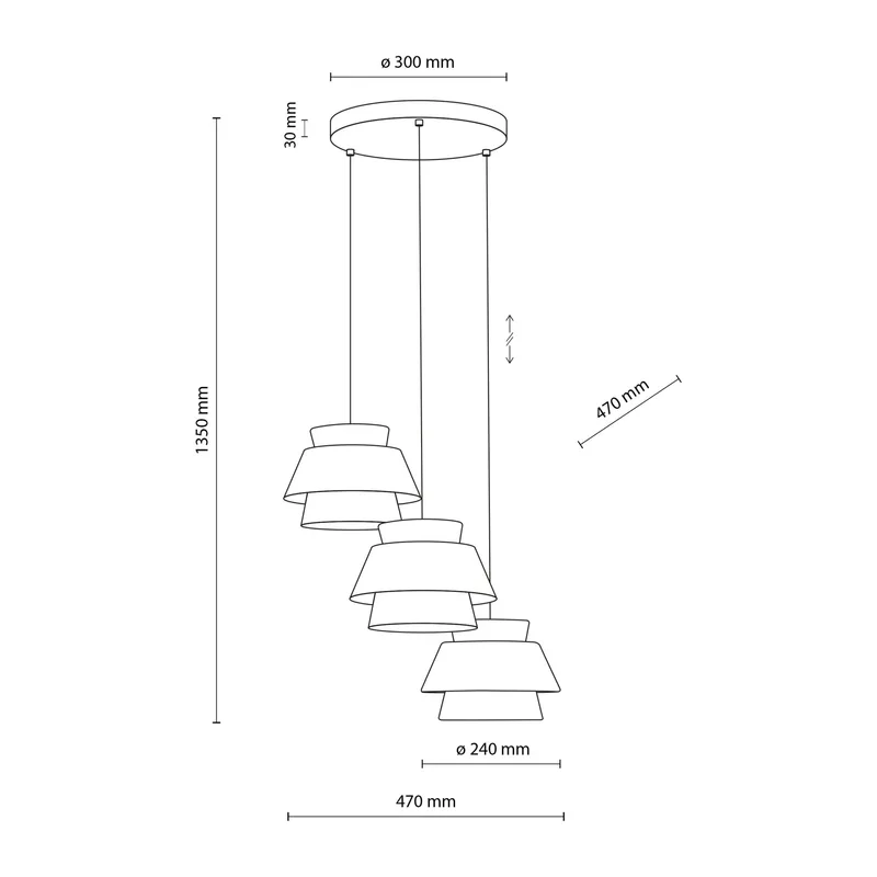 Подвесной светильник с плафоном из натурального дерева и ткани 11808 TK Lighting 5