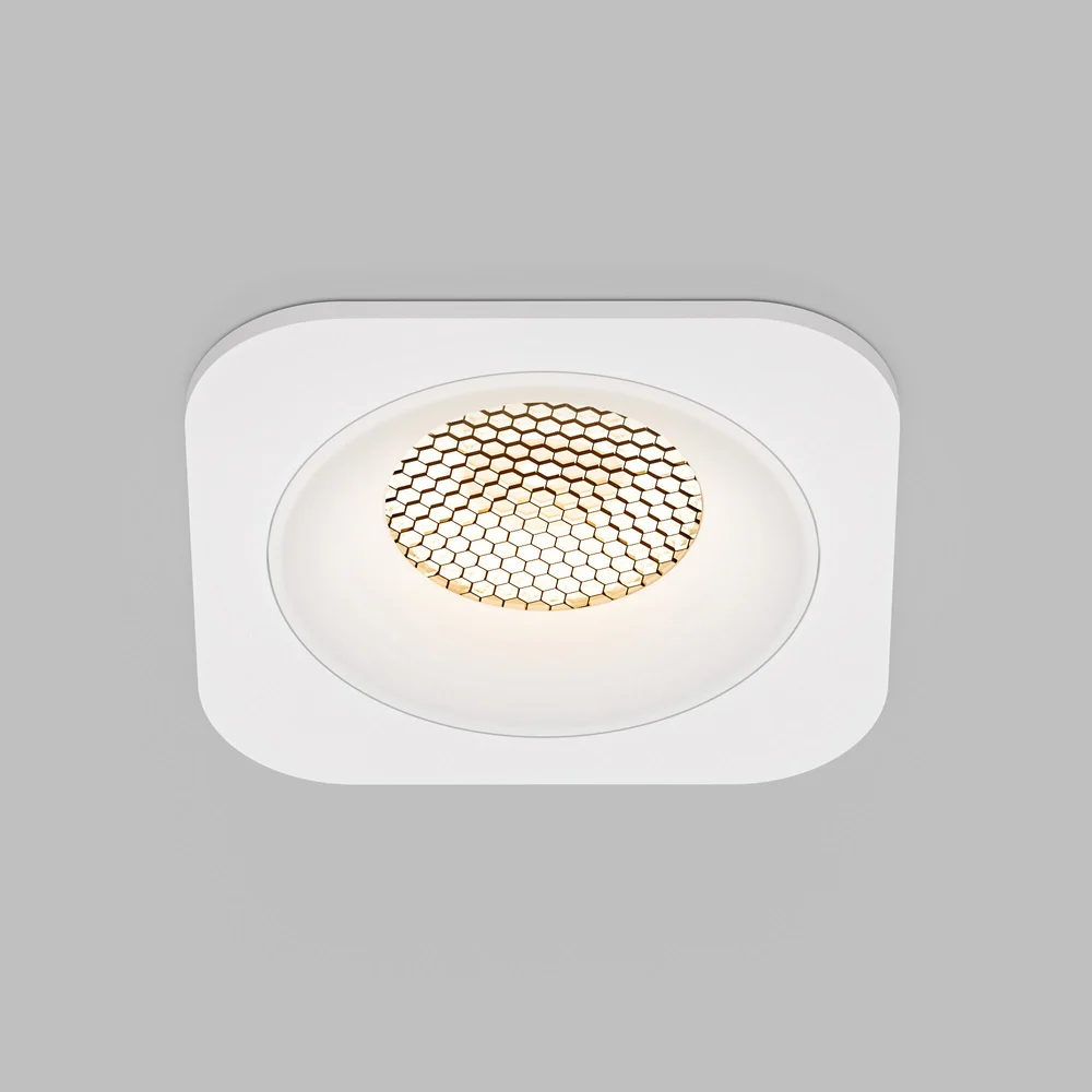 Светильник встраиваемый с антибликовой решеткой Tetro 10W 3000K белый IP44 15276/LED Elektrostandard