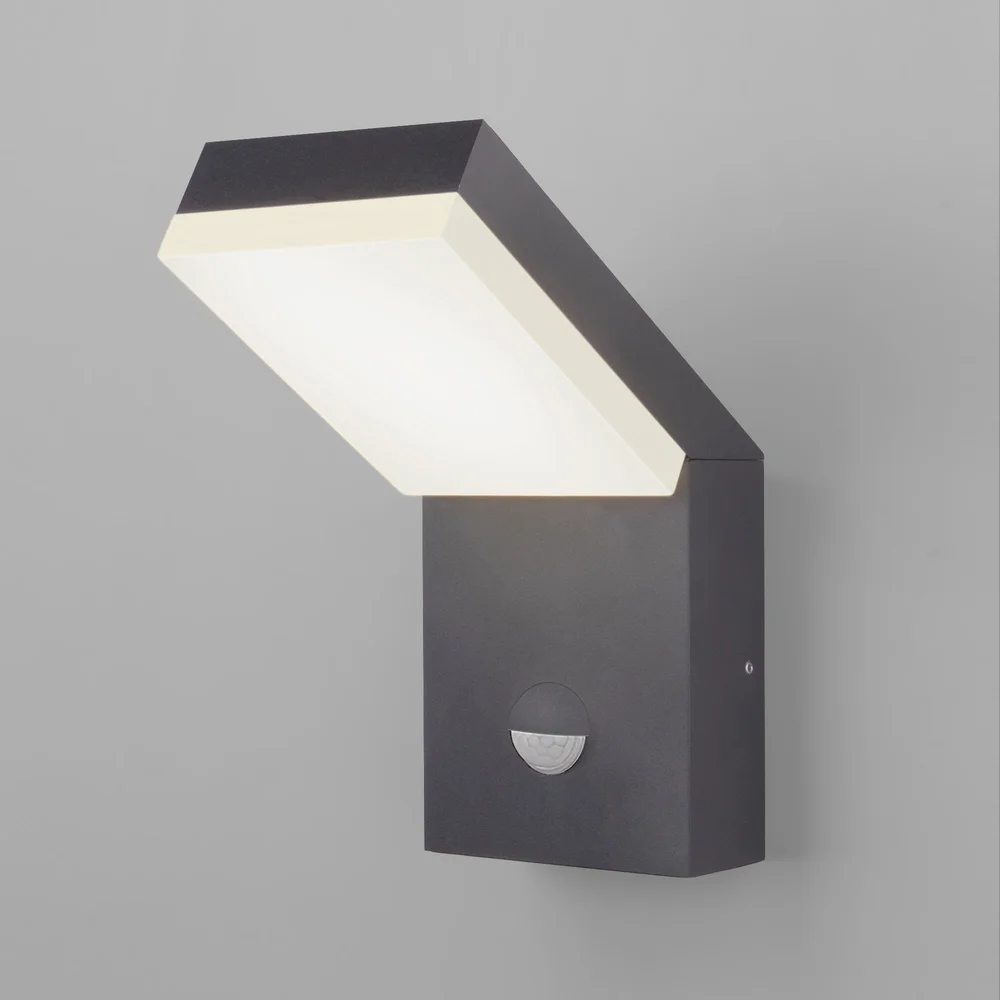 Уличный настенный светодиодный светильник Sensor IP54 с датчиком движения 1541 TECHNO LED серый Elektrostandard