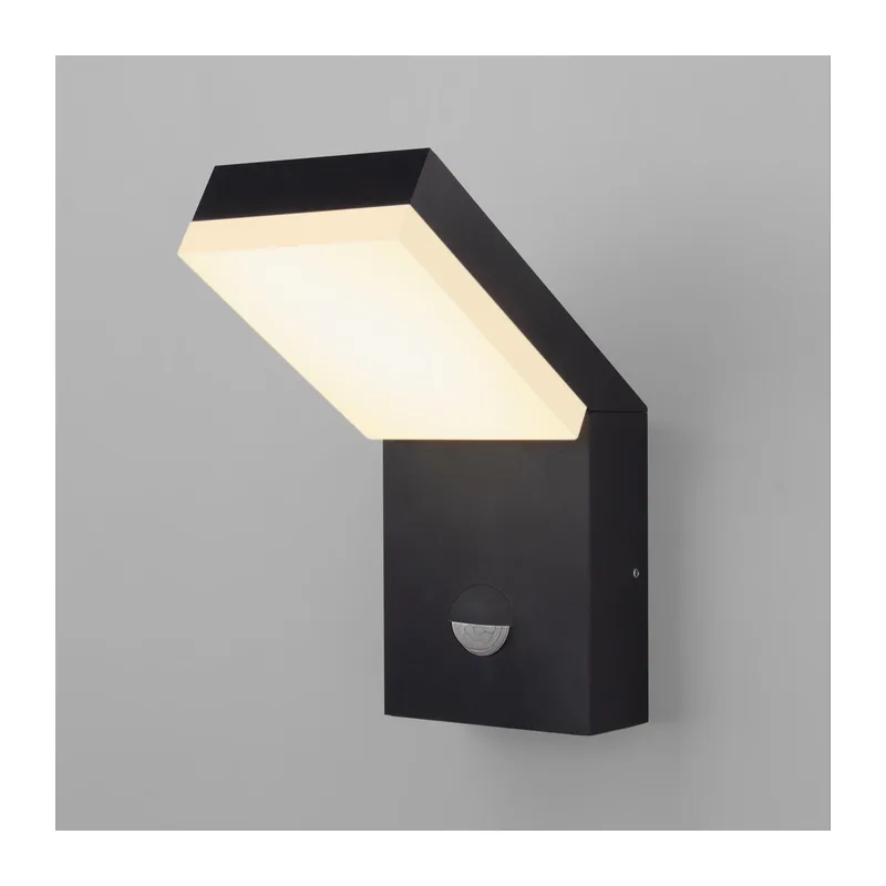 Уличный настенный светодиодный светильник Sensor IP54 с датчиком движения 1541 TECHNO LED черный Elektrostandard