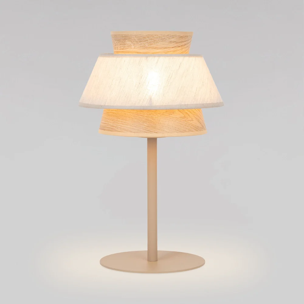 Настольная лампа с плафоном из натурального дерева и ткани 16222 TK Lighting