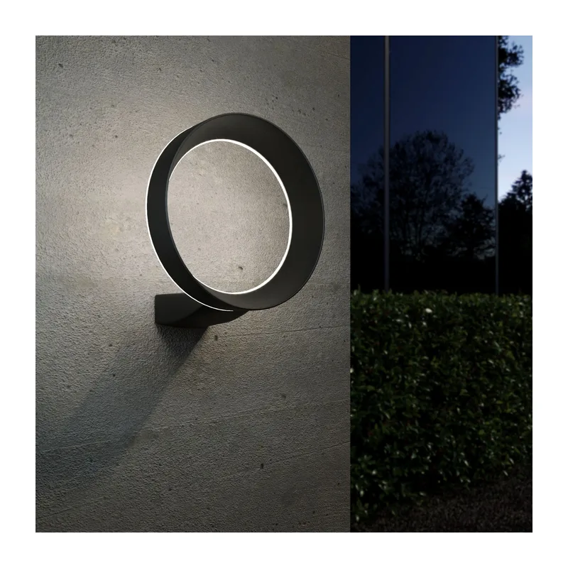 Уличный настенный светодиодный светильник Ring IP54 1710 TECHNO LED черный Elektrostandard 2