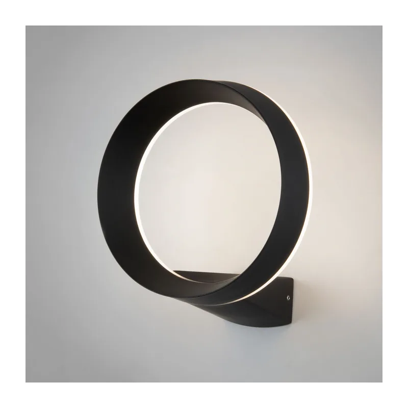 Уличный настенный светодиодный светильник Ring IP54 1710 TECHNO LED черный Elektrostandard