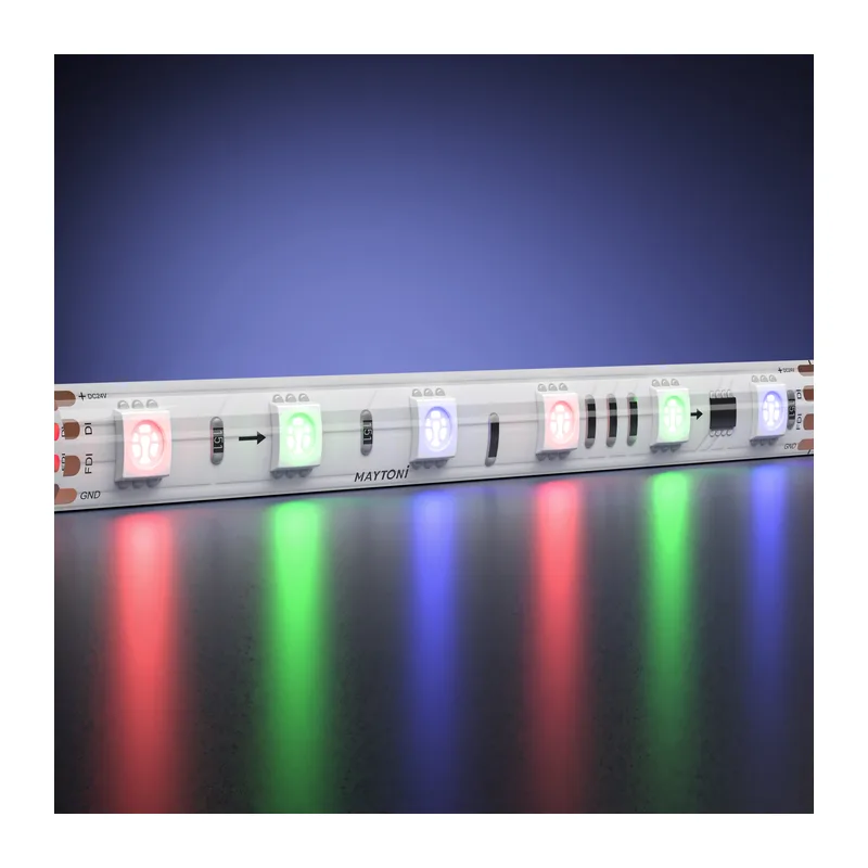 Светодиодная лента 24В 5050 14,4Вт/м 5м IP 65 Адресная (SPI) Цветная (RGB) 201247 Maytoni