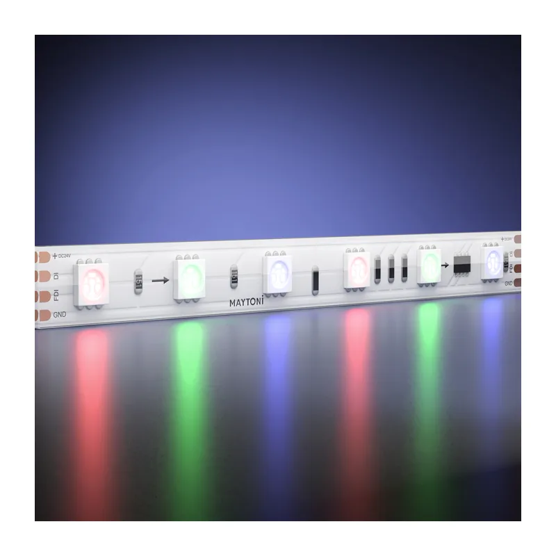 Светодиодная лента 24В 5050 14,4Вт/м 5м IP 67 Адресная (SPI) Цветная (RGB) 201248 Maytoni