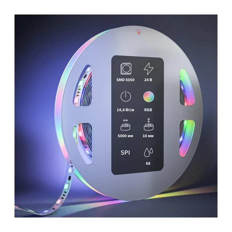 Светодиодная лента 24В 5050 14,4Вт/м 5м IP 68 Адресная (SPI) Цветная (RGB) 201249 Maytoni 2
