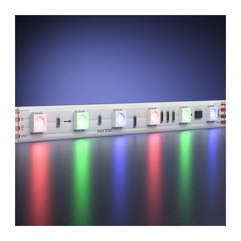 Светодиодная лента 24В 5050 14,4Вт/м 5м IP 68 Адресная (SPI) Цветная (RGB) 201249 Maytoni