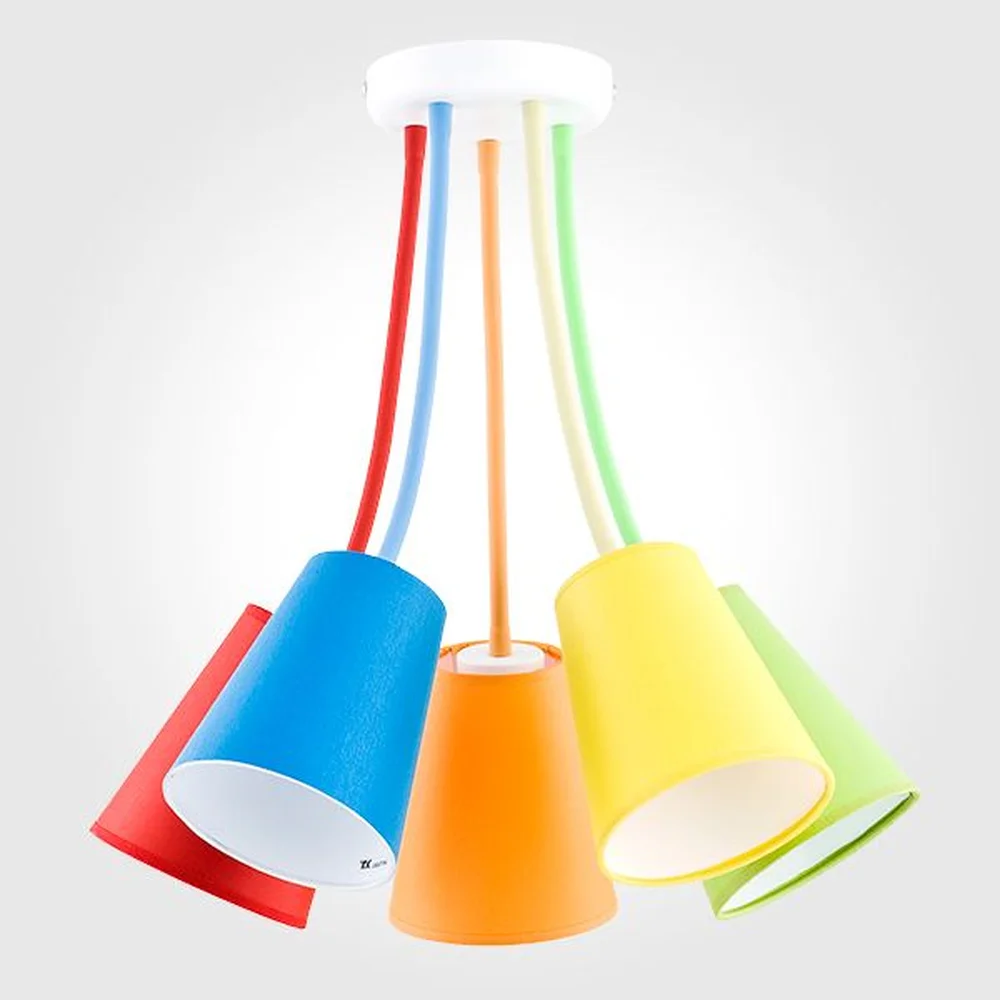 Потолочная люстра с разноцветными плафонами 2107 Wire Colour TK Lighting