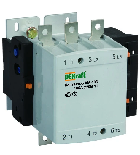 Контактор 225А 220В АС3 1НО+1НЗ КМ-103 Dekraft 2