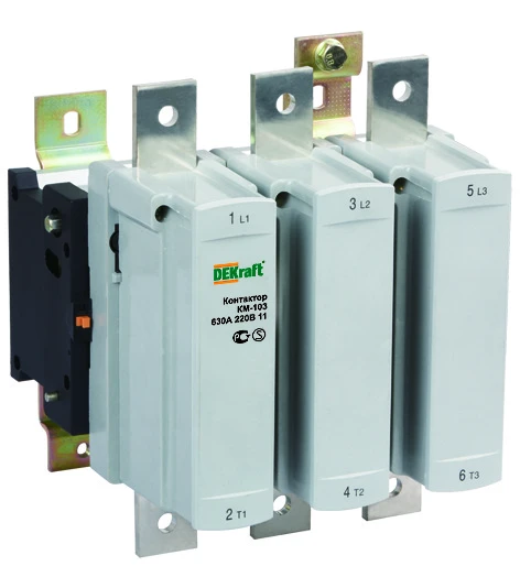 Контактор 630А 220В АС3 1НО+1НЗ КМ-103 Dekraft 2