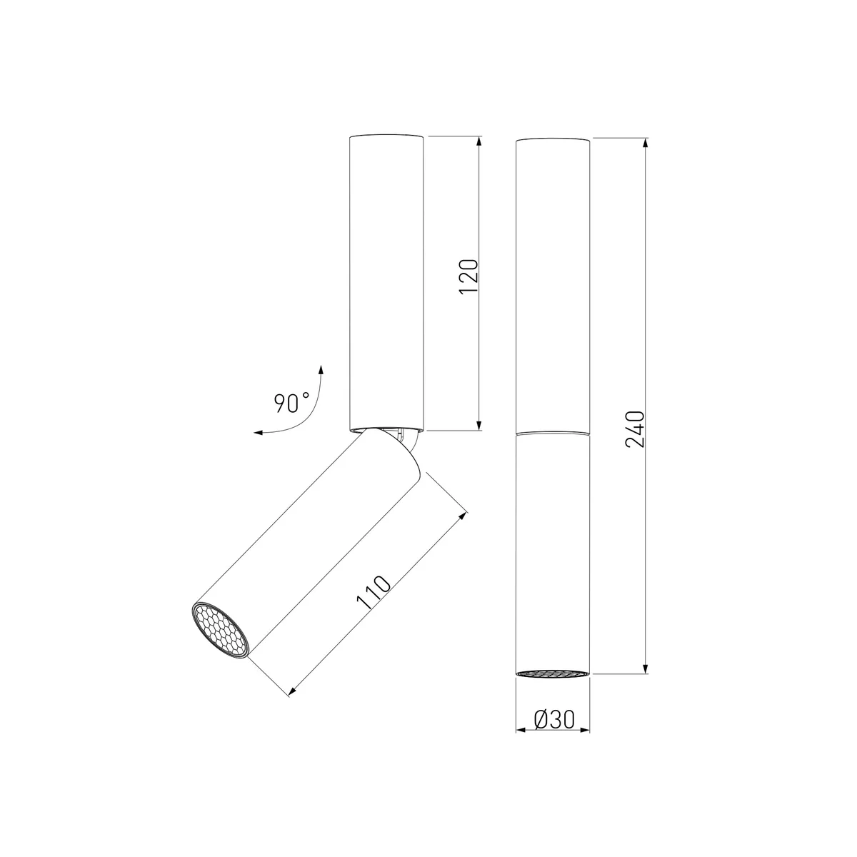 Накладной поворотный светодиодный светильник с антибликовой решеткой Pika 25029/LED 6W 4200K чёрный Elektrostandard 4
