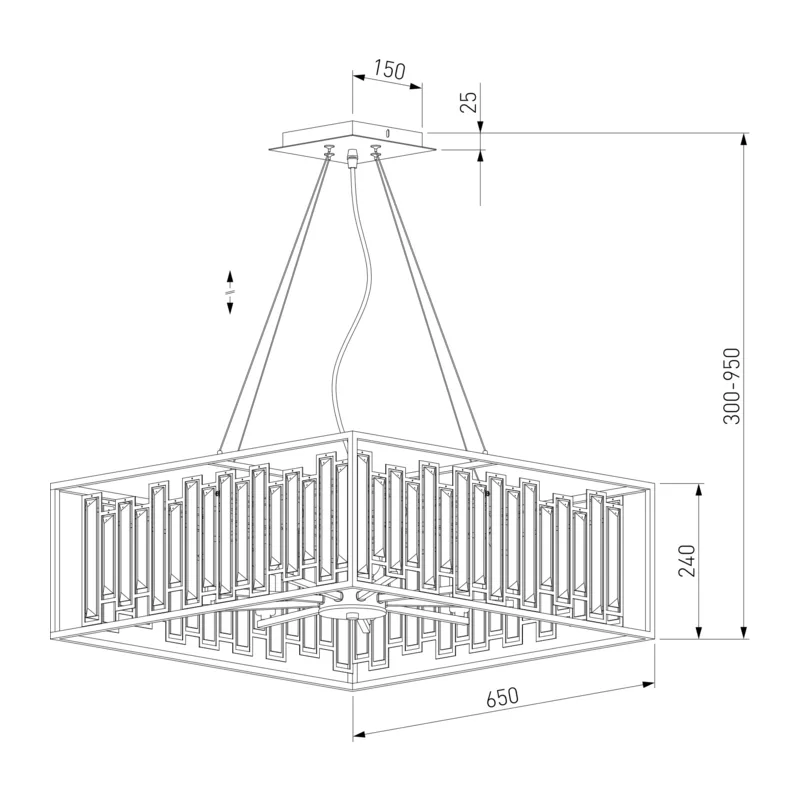 Умная подвесная люстра с хрусталем 312/9 Strotskis Smart Bogate's 7