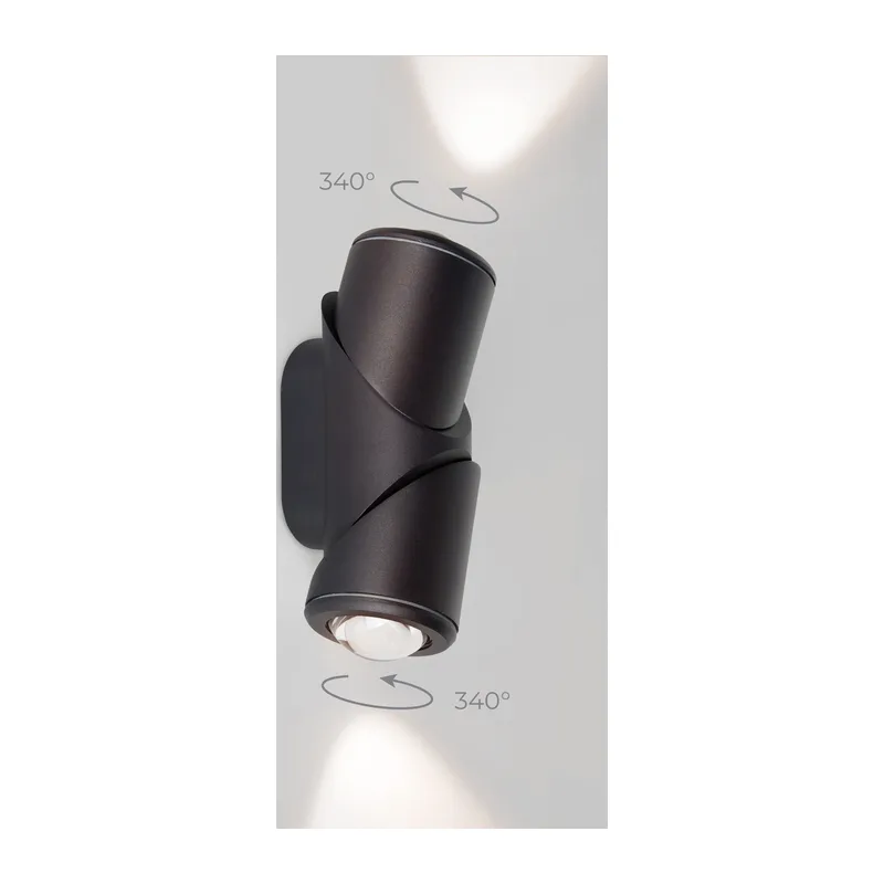 Уличный настенный поворотный светильник GIRA D LED IP54 35127/D черный Elektrostandard 2