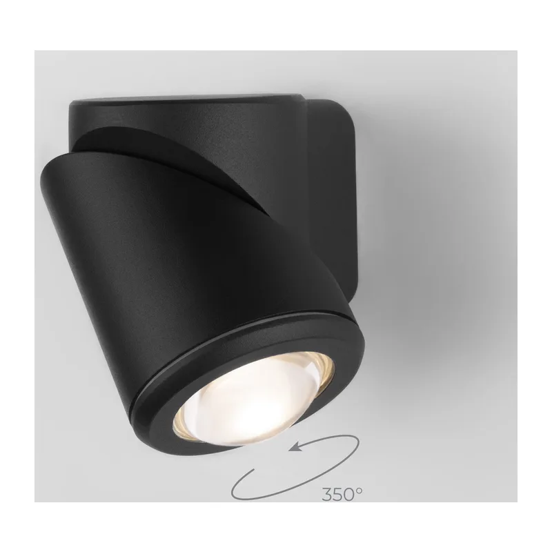 Уличный поворотный светодиодный настенный светильник GIRA U LED IP54 35127/U черный Elektrostandard 2