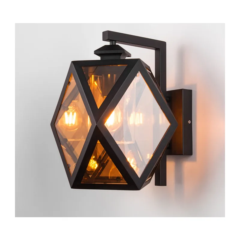 Настенный уличный светильник Ambra D IP33 35133/D черный Elektrostandard