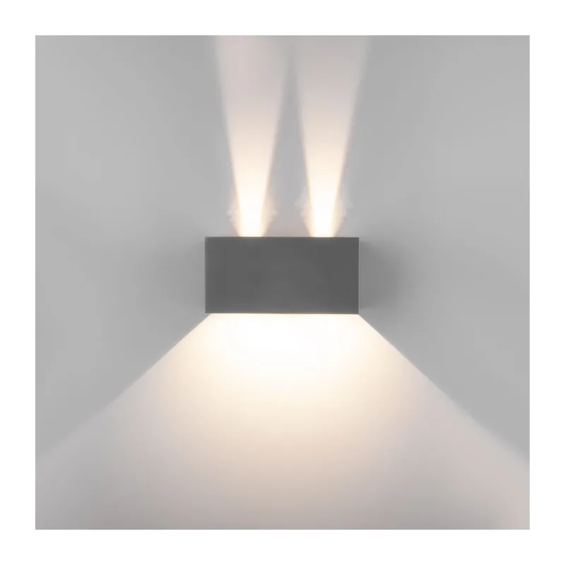Уличный настенный светодиодный светильник с лучами WINNER DOUBLE LED IP54 35137/W серый Elektrostandard 2