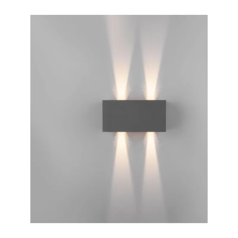 Уличный настенный светодиодный светильник с лучами WINNER DOUBLE LED IP54 35137/W серый Elektrostandard 3