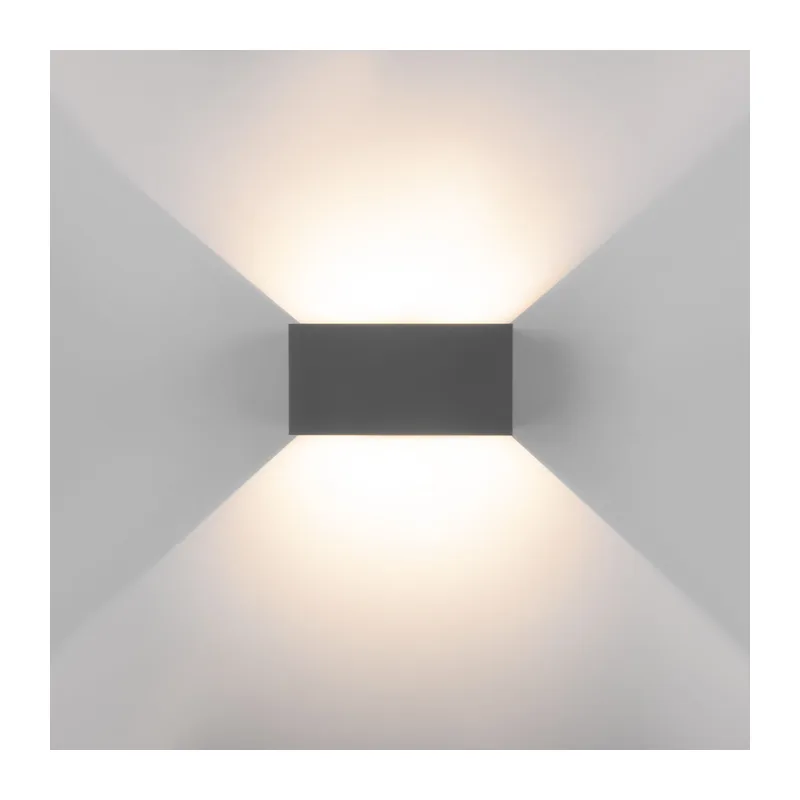 Уличный настенный светодиодный светильник с лучами WINNER DOUBLE LED IP54 35137/W серый Elektrostandard 4