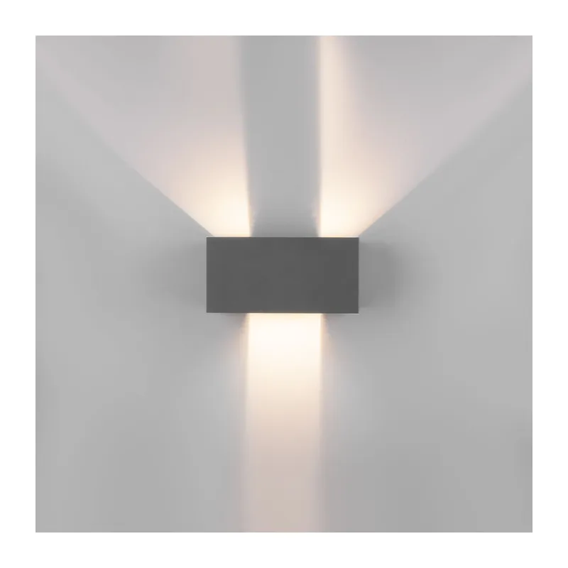 Уличный настенный светодиодный светильник с лучами WINNER DOUBLE LED IP54 35137/W серый Elektrostandard 6