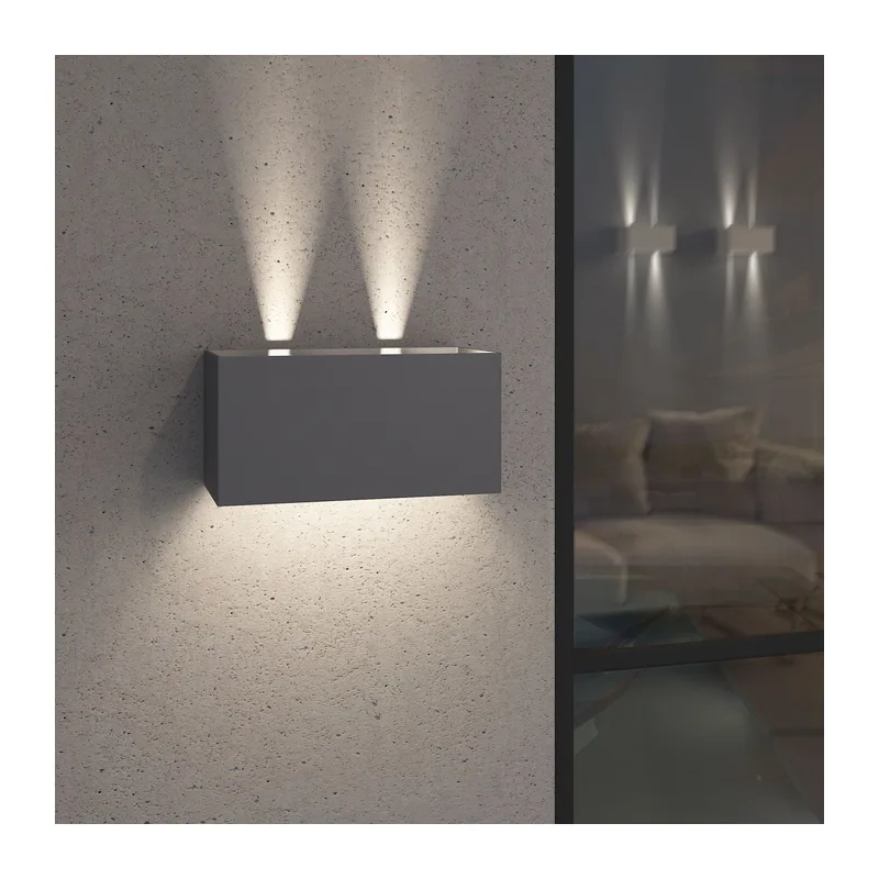 Уличный настенный светодиодный светильник с лучами WINNER DOUBLE LED IP54 35137/W серый Elektrostandard 7