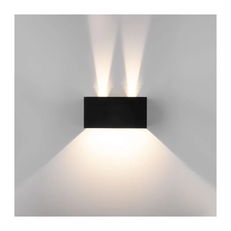 Уличный настенный светодиодный светильник с регулируемыми лучами WINNER DOUBLE LED IP54 35137/W черный Elektrostandard 4