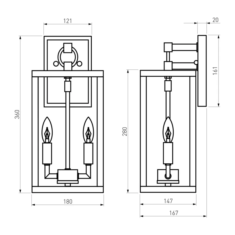 Уличный настенный светильник Candle D 35150/D черный Elektrostandard 5