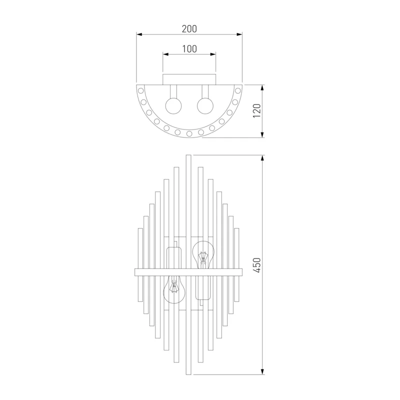 Настенный светильник 356/2 латунь Bogate's 4