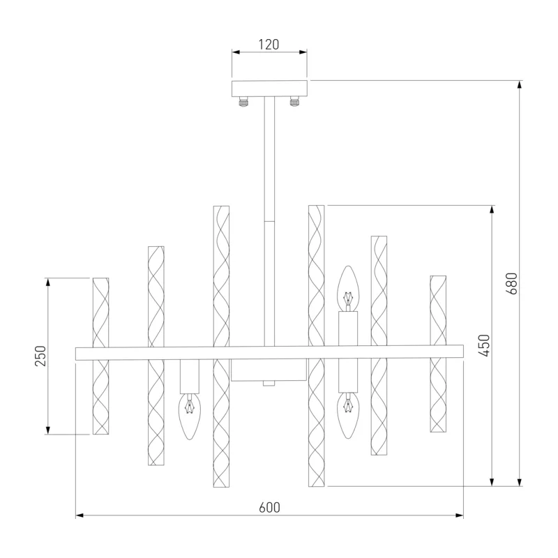 Умная потолочная люстра 368/9 Smart латунь Bogate's 3
