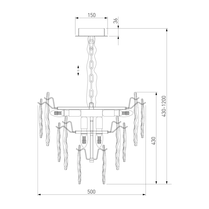 Умная подвесная люстра 369/8 Bogate's 8