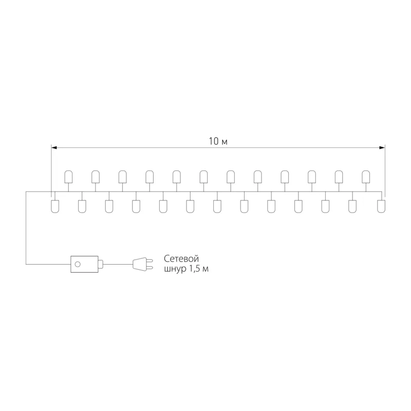Новогодняя гирлянда нить мульти 10м IP20 400-002 мульти Eurosvet 9