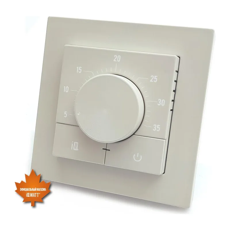Электронный терморегулятор механическое управление IQ THERMOSTAT Dm песочный 2