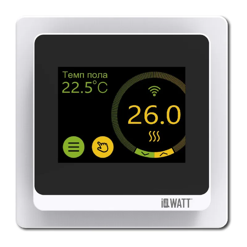 Программируемый терморегулятор с цветным сенсорным TFT дисплеем SMART HEAT Wi-Fi WHITE и голосовым управлением Алиса 2