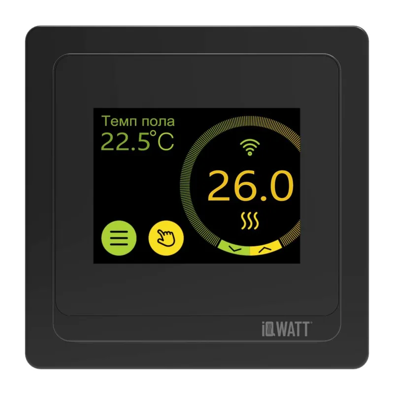 Программируемый терморегулятор с цветным сенсорным TFT дисплеем SMART HEAT Wi-Fi BLACK и голосовым управлением Алиса 2