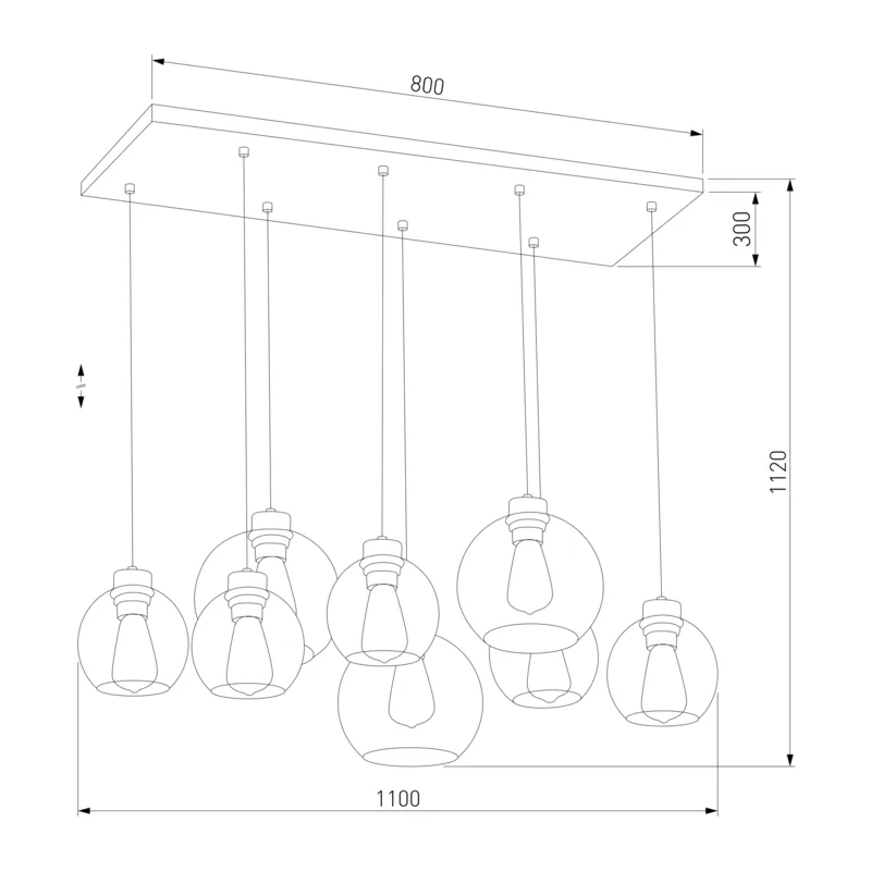 Подвесной светильник со стеклянными плафонами 4113 Cubus TK Lighting 2