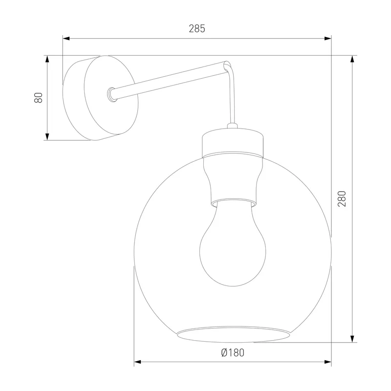Настенный светильник со стеклянным плафоном 4135 Cubus TK Lighting 3