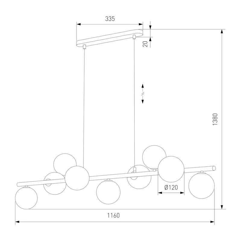 Подвесной светильник со стеклянными плафонами 4340 Estera TK Lighting 4
