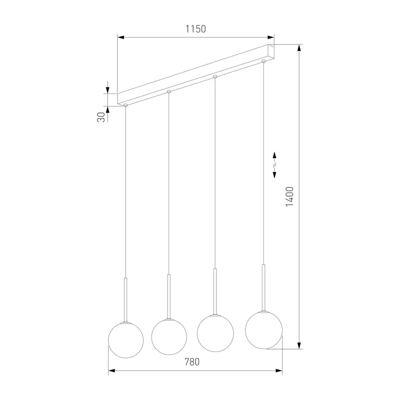 Подвесной светильник со стеклянными плафонами 4503 Martin TK Lighting 3