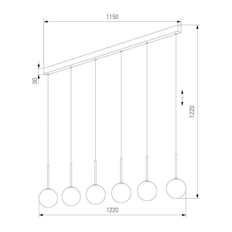 Подвесной светильник со стеклянными плафонами 4504 Martin TK Lighting 5