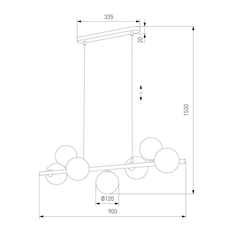 Подвесной светильник со стеклянными плафонами 4506 Estera TK Lighting 4