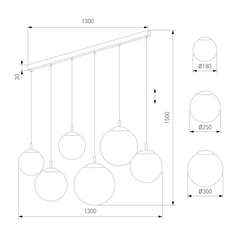 Подвесной светильник со стеклянными плафонами 4792 Esme TK Lighting 3