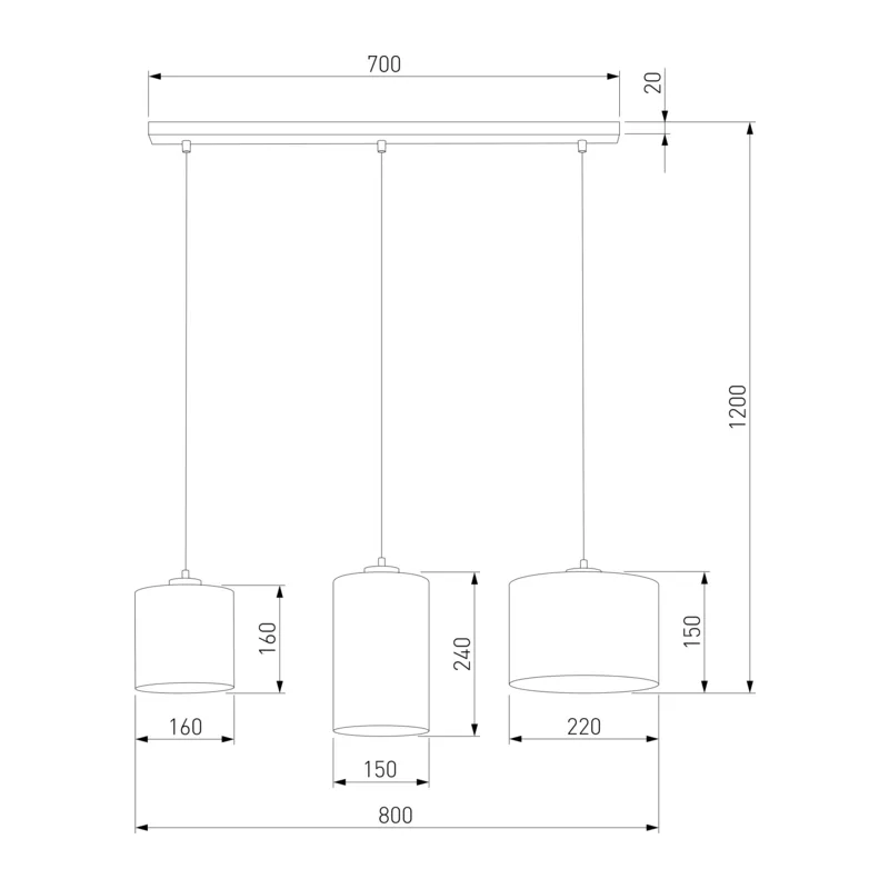 Подвесной светильник с тканевыми абажурами 4954 Juta TK Lighting 4